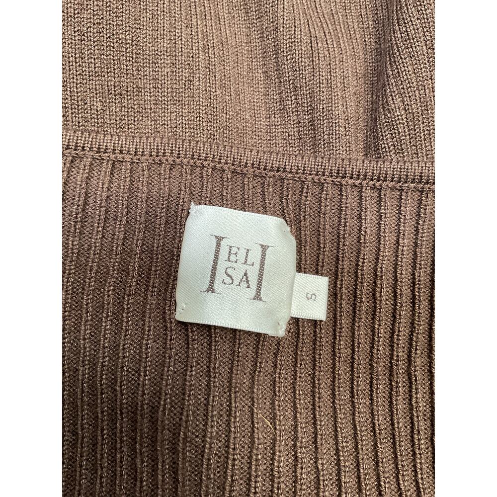 Helsa Brown Ribbed Button-Up Cardigan - Picture 4 of 5
